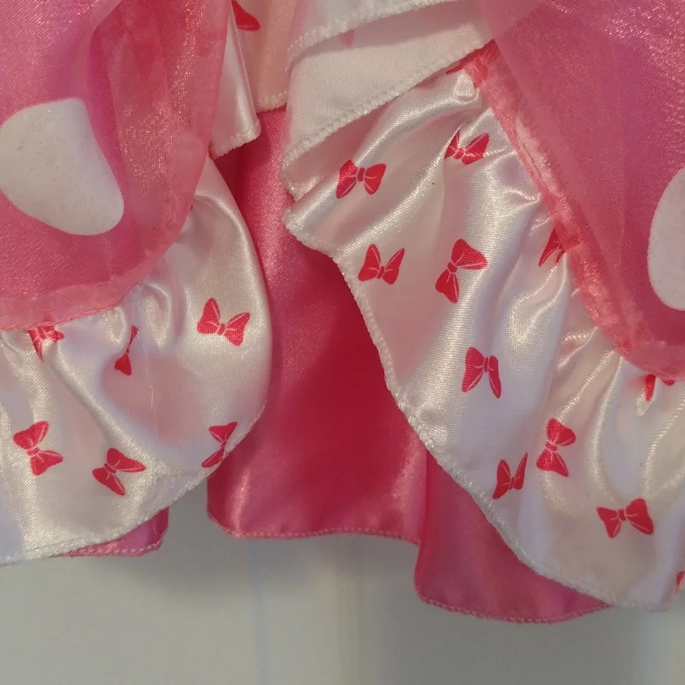 -Disney Store pink tulle layer polka dot dress up/Halloween dress